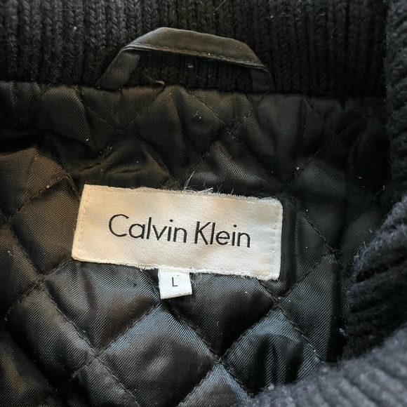 Calvin Klein Mens Large Wool Cashmere Blend Insulated Jacket Black Full Zip - Picture 5 of 6